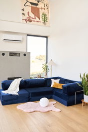 Atelier Del Sofa Kanyon Sofá-Cama Esquinero Azul Marino